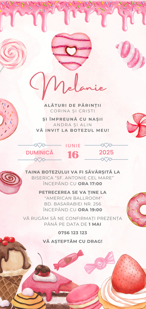 Invitatie Botez, Digitala, Donuts