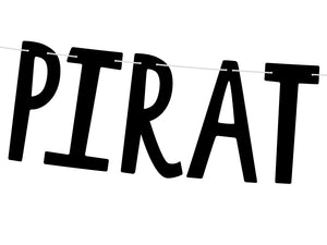 Banner Pirati Party, Negru, 14X100 Cm