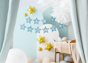 Banner Baby Shower, 290X16,5 Cm, Albastru Deschis