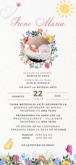 Invitatie Botez, Digitala, Baby