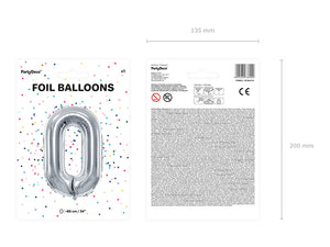 Balon Din Folie Cifra ''0'', 86Cm, Argintiu