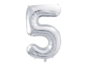 Balon Din Folie Cifra ''5'', 86Cm, Argintiu