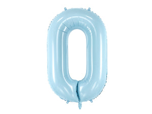 Balon Din Folie Cifra ''0'', 86Cm, Albastru Deschis