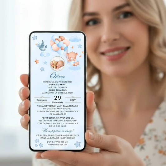 Invitații digitale de botez vs. invitații pe hârtie: avantaje, costuri și ce aleg părinții astăzi