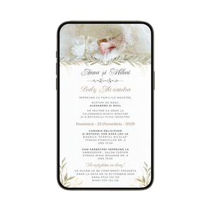 Invitatie 2 In 1 Nunta-Botez Family, Format Digitala-BalloonEvents.ro