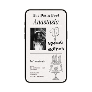 Invitatie Majorat Newspaper Babe, Format Digital-BalloonEvents.ro
