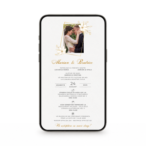 Invitatie Cununie Civila Goldie, Format Digital-BalloonEvents.ro