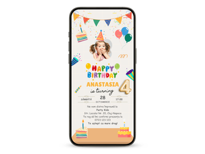 Invitatie Zi De Nastere Animata, School Girl-BalloonEvents.ro