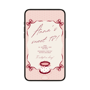 Invitatie Majorat Retro Babe, Format Digital-BalloonEvents.ro
