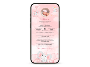 Invitatie Botez Animata GIF, My Baby Elephant