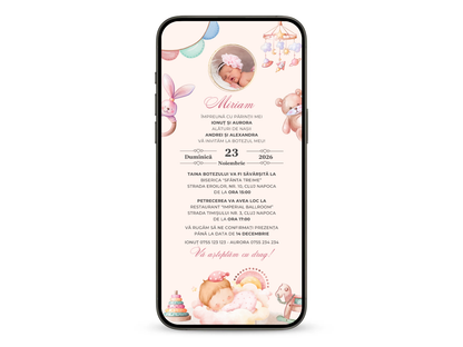 Invitatie Botez Animata GIF, Sweet Dreams