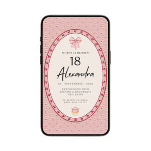 Invitatie Majorat 1970 Lady, Format Digital-BalloonEvents.ro