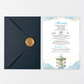 Invitatie Botez Carousel, Hartie Texturata, Plic Cartonat si Sigiliu Ceara Inclus