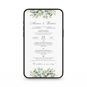 Invitatie Cununie Civila Greenery Harmony, Format Digital-BalloonEvents.ro