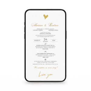 Invitatie Cununie Civila I Love You, Format Digital-BalloonEvents.ro