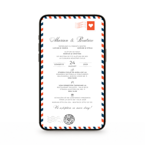 Invitatie Cununie Civila Letter and Love, Format Digital-BalloonEvents.ro
