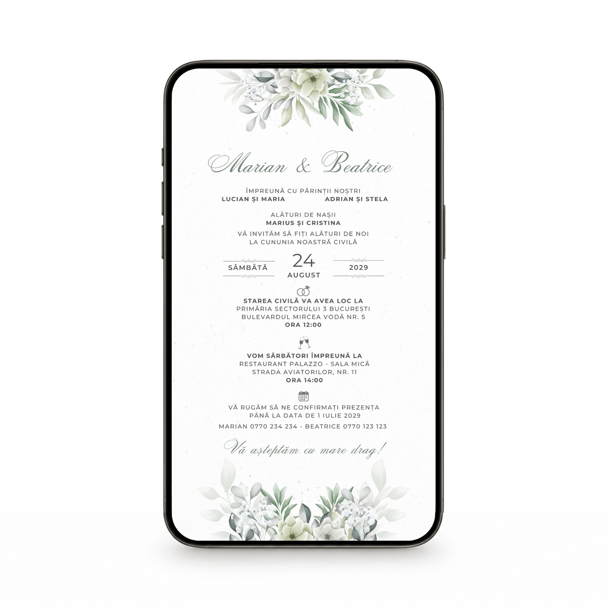 Invitatie Cununie Civila Love Journey, Format Digital-BalloonEvents.ro