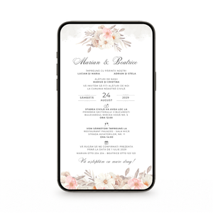 Invitatie Cununie Civila Pastel Moments, Format Digital-BalloonEvents.ro