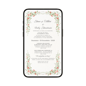 Invitatie 2 In 1 Nunta-Botez Aristocrat, Format Digitala-BalloonEvents.ro