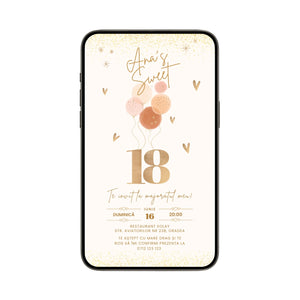 Invitatie Majorat Sweet, Format Digital-BalloonEvents.ro