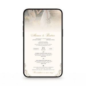 Invitatie Cununie Civila Beige, Format Digital-BalloonEvents.ro