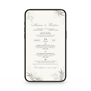 Invitatie Cununie Civila Retro Green, Format Digital-BalloonEvents.ro