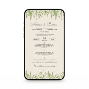 Invitatie Cununie Civila Retro Green Kraft, Format Digital-BalloonEvents.ro