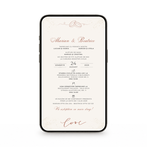 Invitatie Cununie Civila Rings Minimalist, Format Digital-BalloonEvents.ro