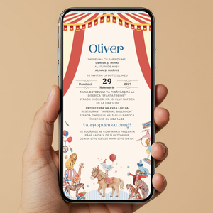 Invitatie Botez Happy Circus, Format Digital