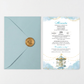 Invitatie Botez Carousel, Hartie Texturata, Plic Cartonat si Sigiliu Ceara Inclus