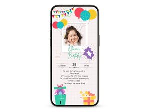 Invitatie Zi De Nastere Animata, Best Birthday Party-BalloonEvents.ro