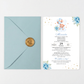 Invitatie Botez My Baby Boy, Hartie Texturata, Plic Cartonat si Sigiliu Ceara Inclus