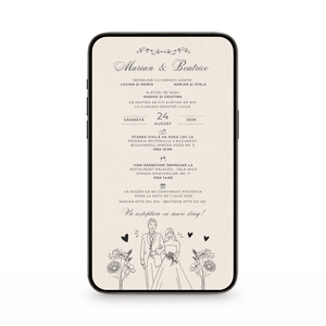 Invitatie Cununie Civila Vintage, Format Digital-BalloonEvents.ro