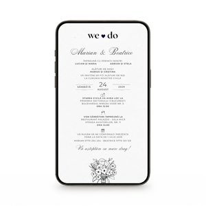 Invitatie Cununie Civila We Do, Format Digital-BalloonEvents.ro