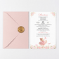 Invitatie Botez Balerina, Hartie Texturata, Plic Cartonat si Sigiliu Ceara Inclus