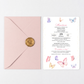 Invitatie Botez Butterfly, Hartie Texturata, Plic Cartonat si Sigiliu Ceara Inclus