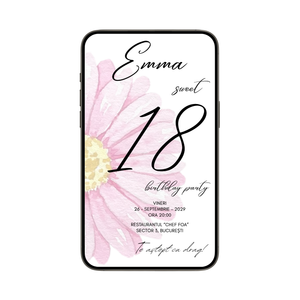 Invitatie Majorat Delicate Retro, Format Digital-BalloonEvents.ro