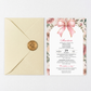 Invitatie Botez Azur, Hartie Texturata, Plic Cartonat si Sigiliu Ceara Inclus