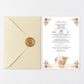 Invitatie Botez Boho, Hartie Texturata, Plic Cartonat si Sigiliu Ceara Inclus