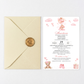Invitatie Botez My Baby Girl, Hartie Texturata, Plic Cartonat si Sigiliu Ceara Inclus