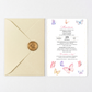 Invitatie Botez Butterfly, Hartie Texturata, Plic Cartonat si Sigiliu Ceara Inclus