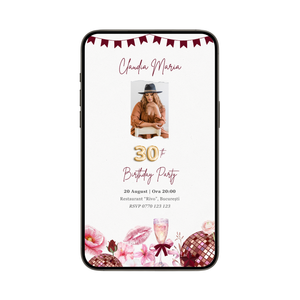 Invitatie Zi De Nastere Kiss Me, Format Digital