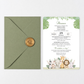 Invitatie Botez Safari Time, Hartie Texturata, Plic Cartonat si Sigiliu Ceara Inclus