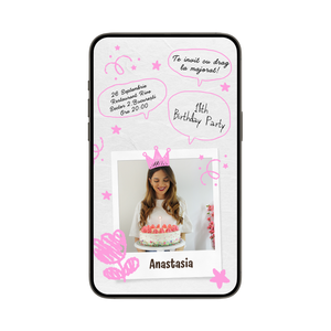 Invitatie Majorat Doodle Princess, Format Digital-BalloonEvents.ro