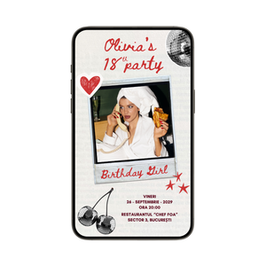 Invitatie Majorat Heart Babe, Format Digital-BalloonEvents.ro