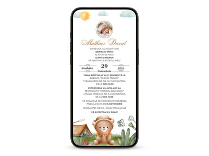Invitatie Botez Adventure Boy, Format Digital