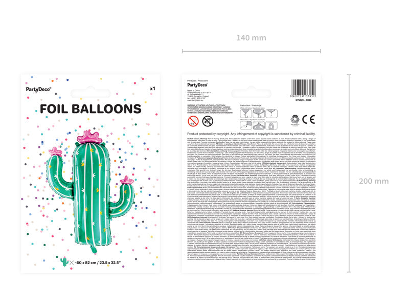 Balon Din Folie Cactus, 60X82Cm