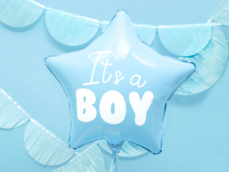 Balon Din Folie Stea - It's A Boy, 48Cm, Albastru Deschis