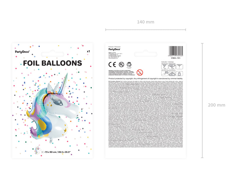 Balon Din Folie Unicorn, 73X90Cm