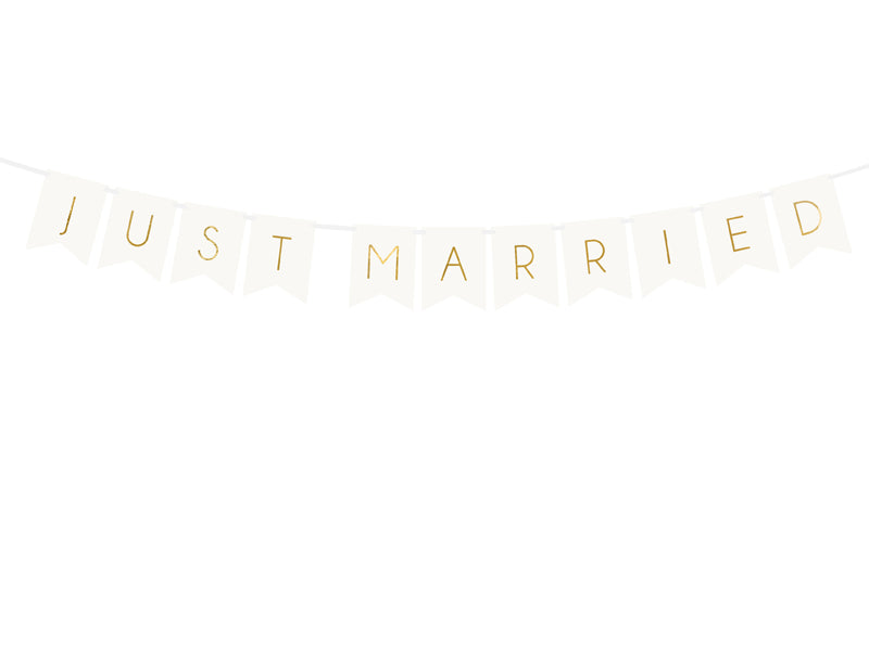 Banner Just Married, Alb, 15 X 155 Cm